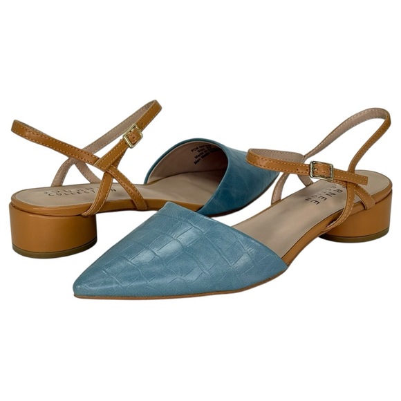 Journee Collection Brynn Blue/Tan Faux Leather Womens Flats Size 8.5M - Picture 10 of 12